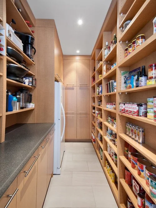 Narrow pantry storage outlet